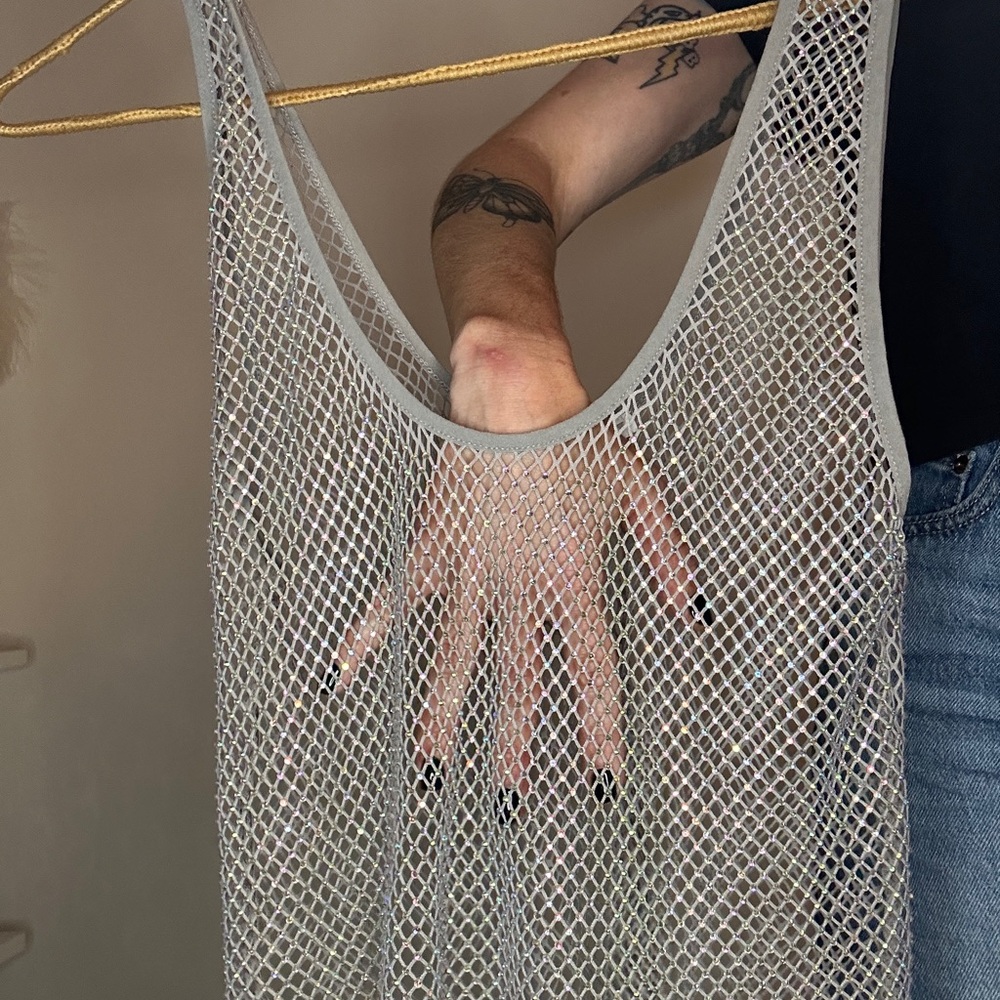 Zara Beige Mesh Tank Top